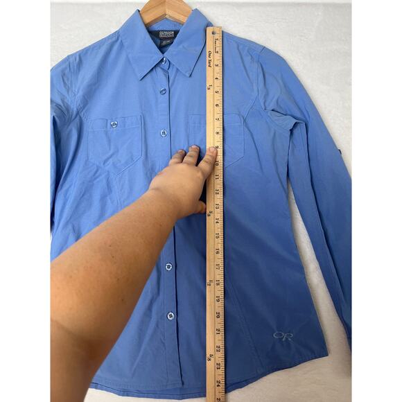 Outdoor Research Wayward Blue Button Up Shirt Hiking Camping UV Protection XS - Picture 10 of 10